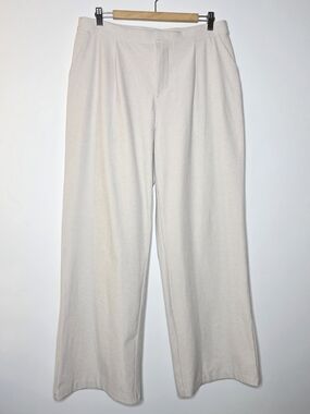 Vuori Ecru Heather Wide Leg Elevation Trouser Pants Size XL